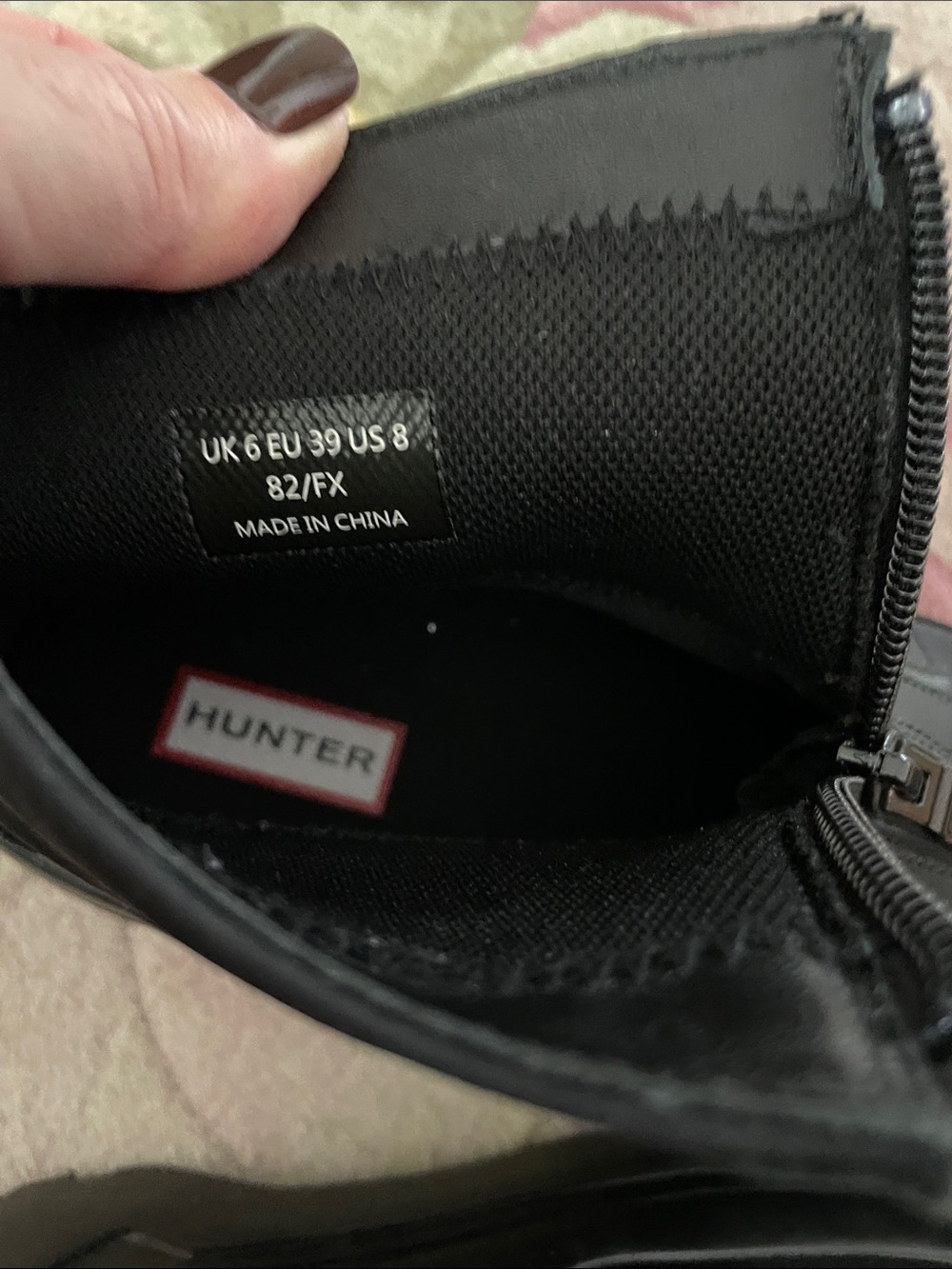 Hunter Black Zip-Front Platform Chelsea Rain Boots - Picture 4 of 10